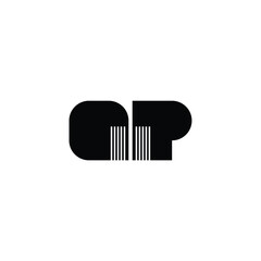QP monogram logo design letter text name symbol monochrome logotype alphabet character simple logo