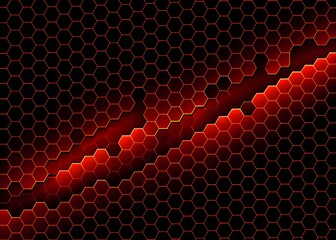 Abstract red hexagon background