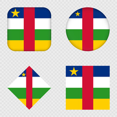 Central African Republic Flag Icons Pack. Vector illustration.