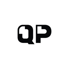 QP monogram logo design letter text name symbol monochrome logotype alphabet character simple logo