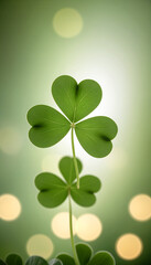 Soft and glowing shamrock background with a natural feel, festive St. Patrick’s Day
