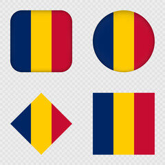Fototapeta premium Chad Flag Icons Pack. Vector illustration.