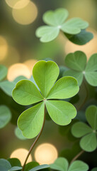Soft and glowing shamrock background with a natural feel, festive St. Patrick’s Day