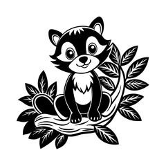 mascot baby animal on the tree