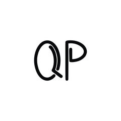 QP monogram logo design letter text name symbol monochrome logotype alphabet character simple logo