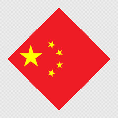 China rhombus flag. Vector illustration.