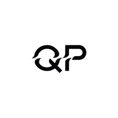QP monogram logo design letter text name symbol monochrome logotype alphabet character simple logo