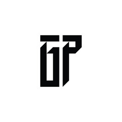 QP monogram logo design letter text name symbol monochrome logotype alphabet character simple logo