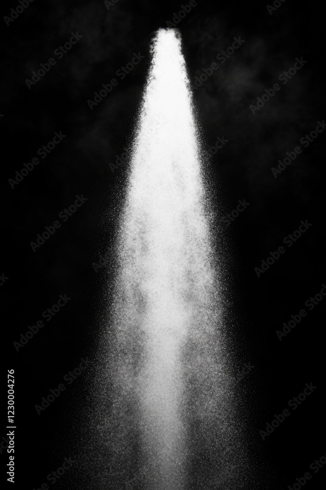 Poster high definition photograph of a laser beam in space, illuminated with microscopic particles.