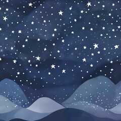 Naklejka premium Night wallpaper and star painting