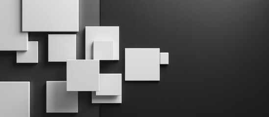 Abstract grayscale geometric shapes background.