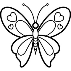 Heart-Inspired Butterfly Line Art Design