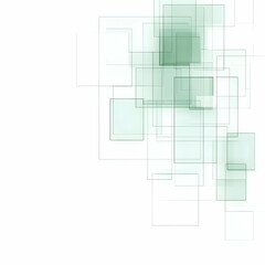 Abstract green squares, white background, design element