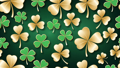 Soft and glowing shamrock background with a natural feel, perfect for festive St. Patrick’s Day designs.