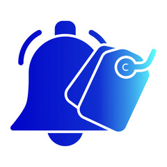 Obraz premium Notification Icon With Tag Solid Gradient Style
