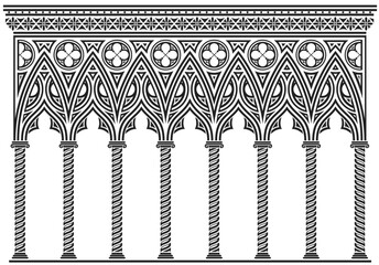 Gothic Arched Wall Background Wallpaper © denisik11