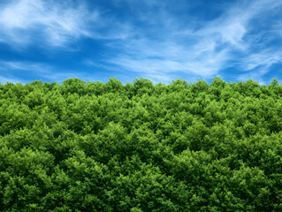 Lush green forest under blue sky (1)
