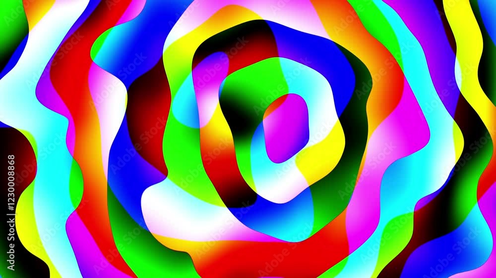 Poster abstract colorful shapes. loop psychedelic abstract background