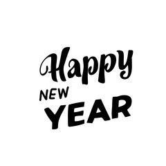 Happy new year typography signs