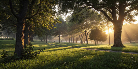 Obraz premium Morning in the park