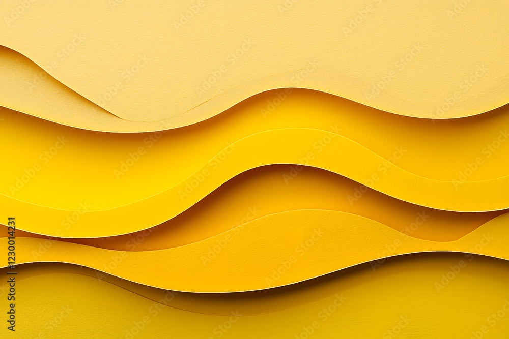 Aufkleber abstract yellow wave pattern background layered paper design modern texture