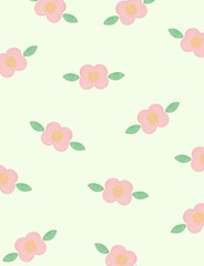 seamless pattern with pink flowers