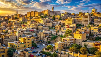 Fototapeta premium Candid Moments in Jordan City: Exploring Ancient Wonders and Modern Life