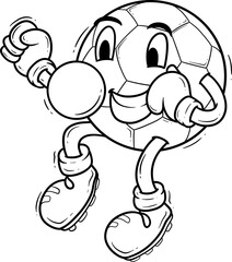Playful Cartoon Soccer Ball Character