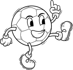 Playful Cartoon Soccer Ball Character