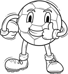 Playful Cartoon Soccer Ball Character