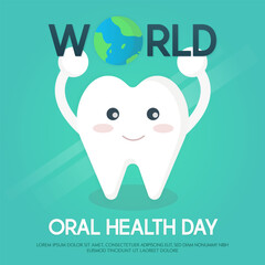 world oral health day vector banner