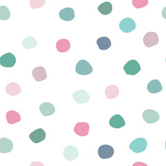 Seamless patetrn with colorful polka dots. Vector illustratiom for wrapping paper.