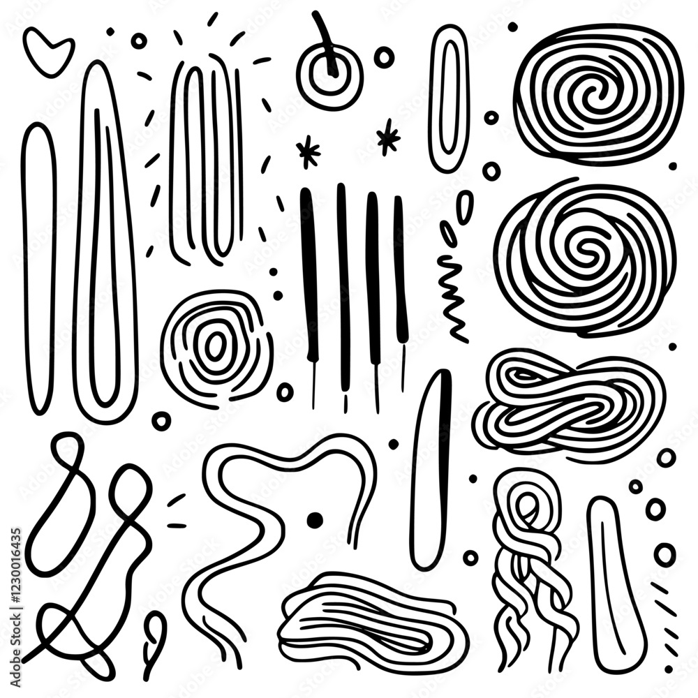 Aufkleber creative abstract design featuring dynamic lines and forms in a minimalist style