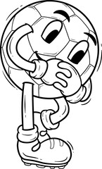 Playful Cartoon Soccer Ball Character