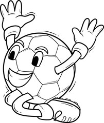 Playful Cartoon Soccer Ball Character