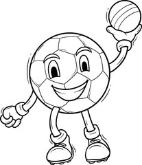 Playful Cartoon Soccer Ball Character