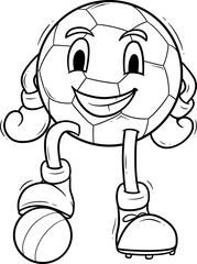 Playful Cartoon Soccer Ball Character