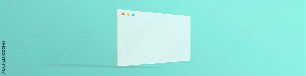 Aufkleber sleek ide window outline floating on a light teal gradient background, modern design concept for sof