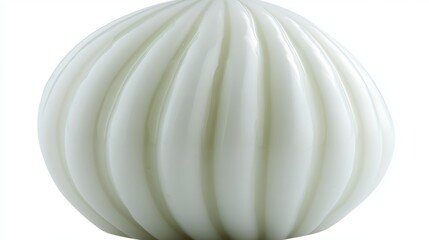 Elegant White Decorative Bowl with Unique Fluted Design