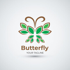 Abstract butterfly leaf logo design