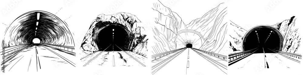 Poster exploring futuristic tunnel designs with hologram effects and cutting-edge vfx elements