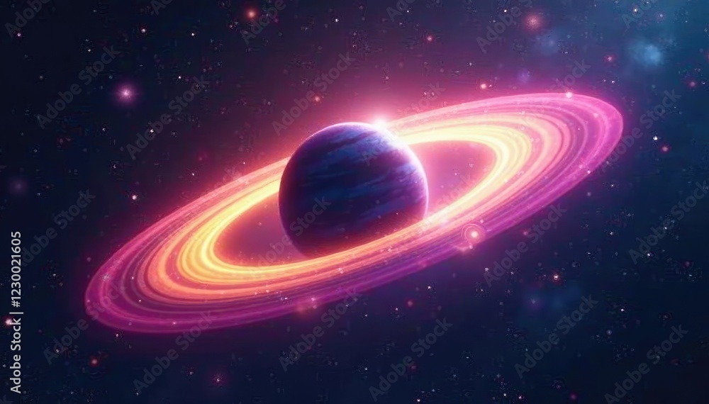 Wall mural stunning rainbow-colored halo around a planetary body in space, rainbow, glowing, astronomy