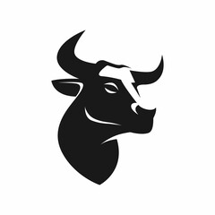 Head bull logo mascot design template