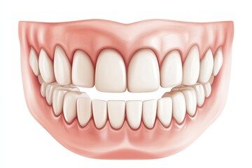 Obraz premium Healthy, Detailed Illustration of a Human Mouth and Teeth