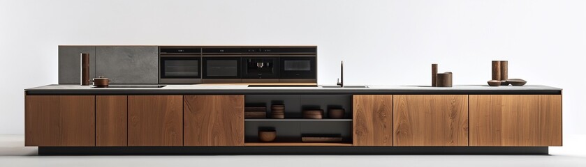 Fototapeta premium A sleek, timeless, styled kitchen counter.