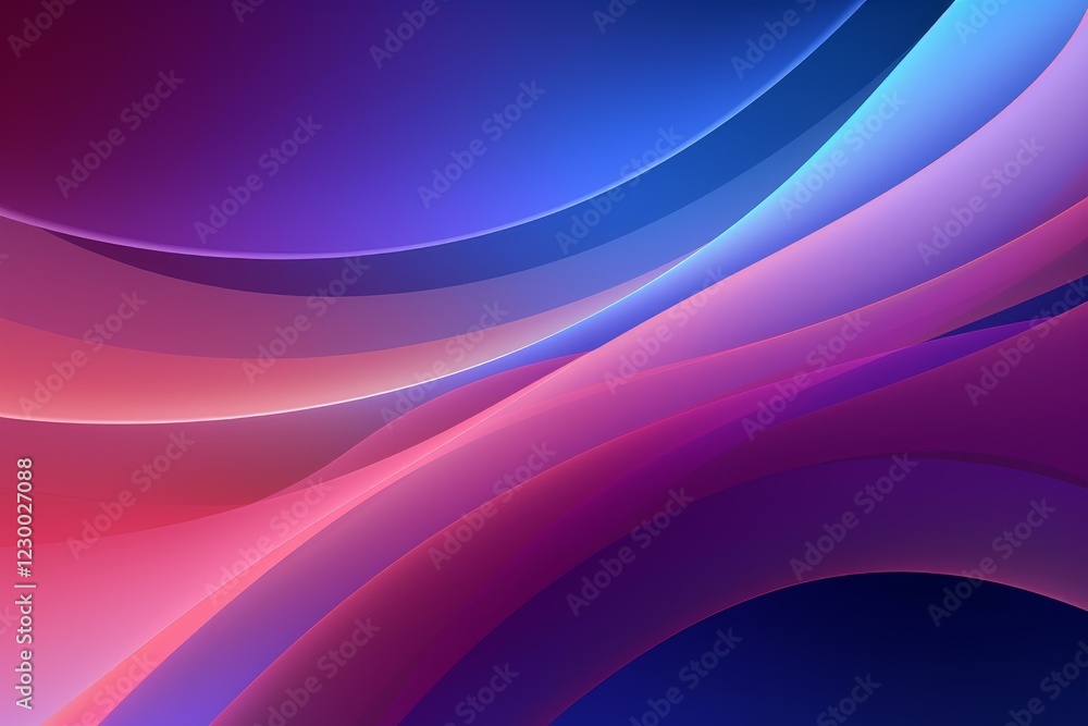 Poster smooth overlapping pink, purple, and blue curves create a visually appealing abstract design with a 