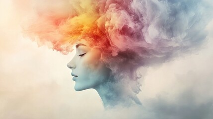 Emotional Journey to Serenity, abstract visuals representing the transition from anxiety to tranquility for a mental health application