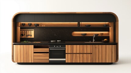 A sleek, timeless, styled kitchen counter.