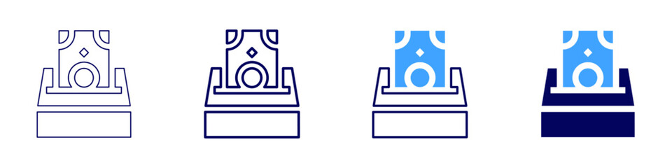 Charity programs icon in 4 different styles. Thin Line, Line, Bold, and Bold Line. Duotone style. Editable stroke