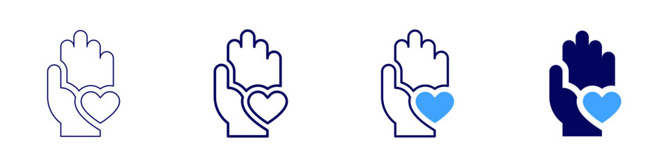 Charity sustainability icon in 4 different styles. Thin Line, Line, Bold, and Bold Line. Duotone style. Editable stroke